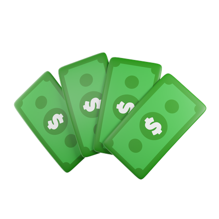 Billets de dollars  3D Icon