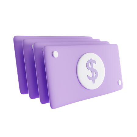 Billets de dollars  3D Icon