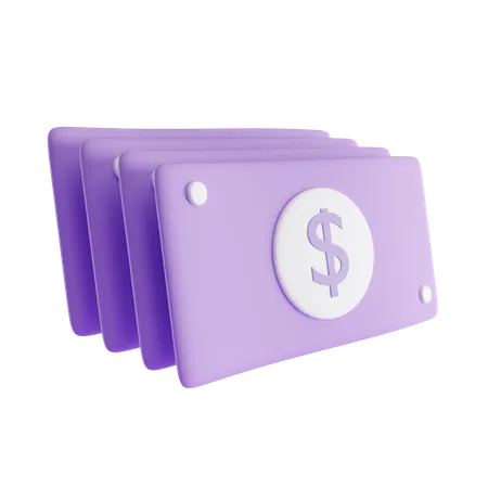 Billets de dollars  3D Icon