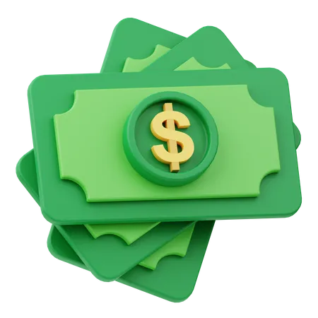 Billets de dollars  3D Icon