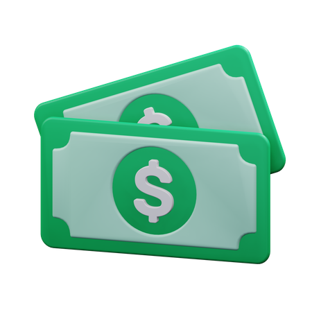 Billets de dollars  3D Icon