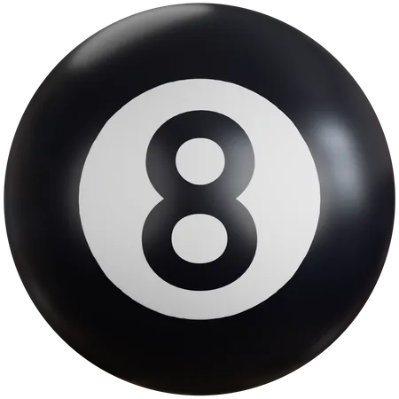 Billiard Ball Eight 3D Icon