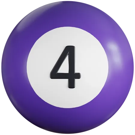3 D Icon Illustration Billiard Ball With Number Four 3D Icon