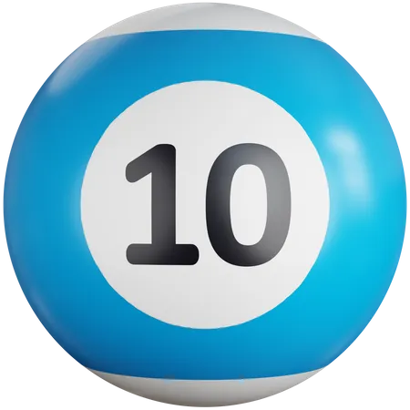 Billiard Ball Ten  3D Icon