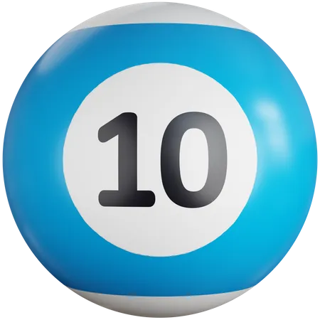 3 D Icon Illustration Billiard Ball With Number Ten 3D Icon