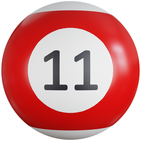Billiard Ball With Number Eleven  3D Icon