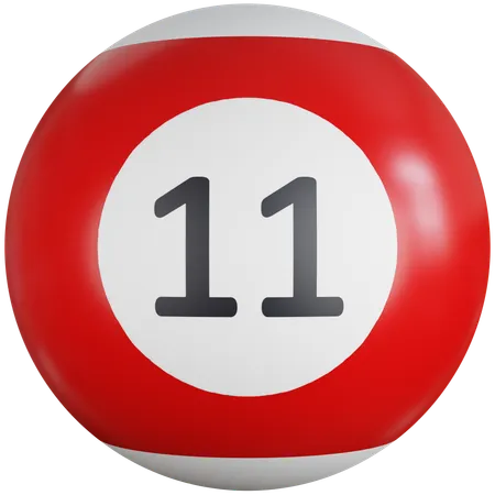 Billiard Ball With Number Eleven  3D Icon