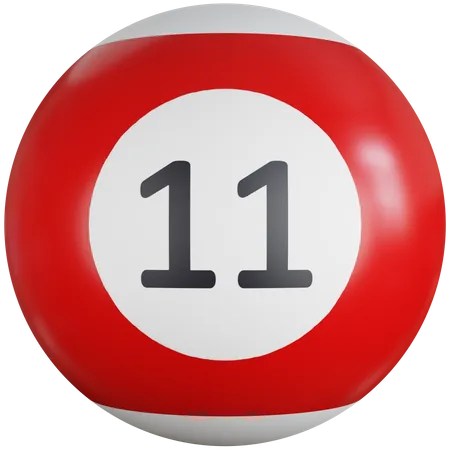 Billiard Ball With Number Eleven  3D Icon