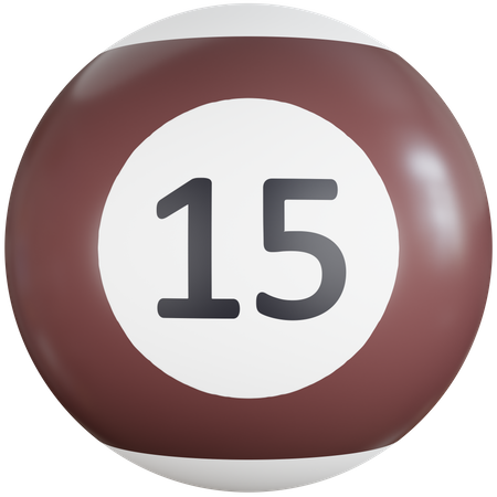 Billiard Ball With Number Fifteen  3D Icon