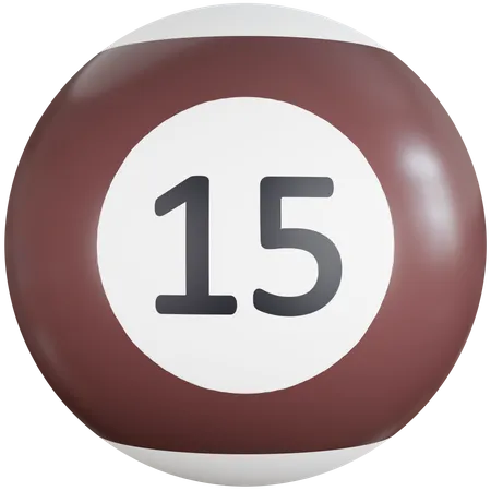 Billiard Ball With Number Fifteen  3D Icon