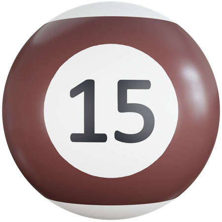 Billiard Ball With Number Fifteen  3D Icon