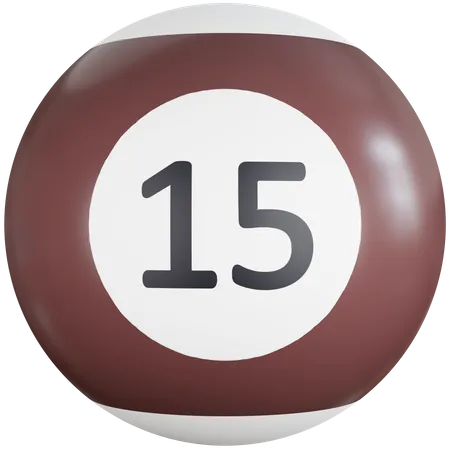3 D Icon Illustration Billiard Ball With Number Fifteen 3D Icon