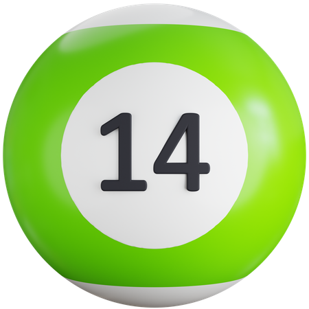 Billiard Ball With Number Fourteen  3D Icon