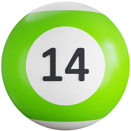 Billiard Ball With Number Fourteen  3D Icon