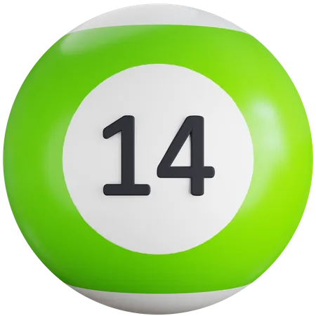 3 D Icon Illustration Billiard Ball With Number Fourteen 3D Icon