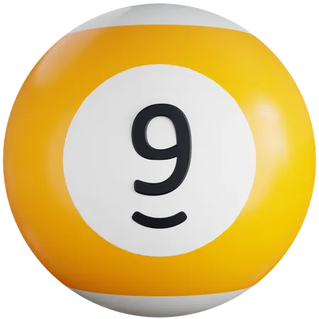 Billiard Ball With Number Nine  3D Icon