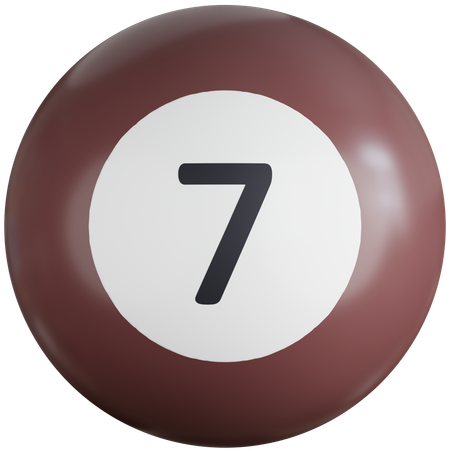 Billiard Ball With Number Seven  3D Icon