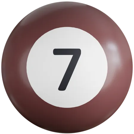 Billiard Ball With Number Seven  3D Icon