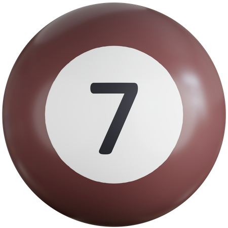 Billiard Ball With Number Seven  3D Icon