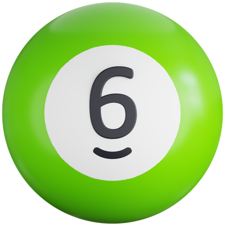 Billiard Ball With Number six  3D Icon