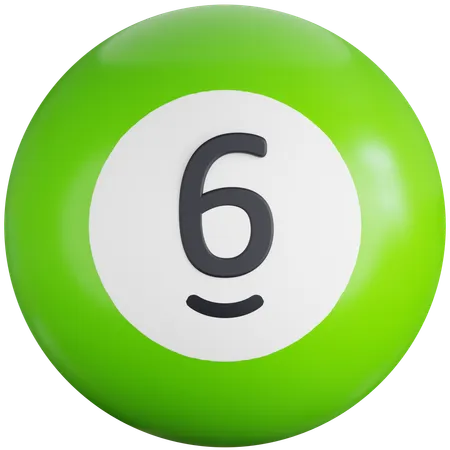 Billiard Ball With Number six  3D Icon