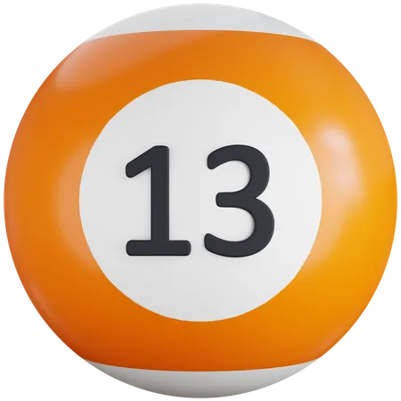 3 D Icon Illustration Billiard Ball With Number Thirteen 3D Icon