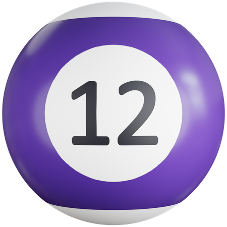 Billiard Ball With Number twelve  3D Icon