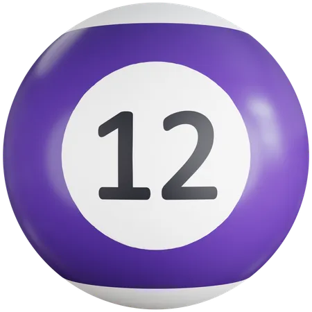 Billiard Ball With Number twelve  3D Icon