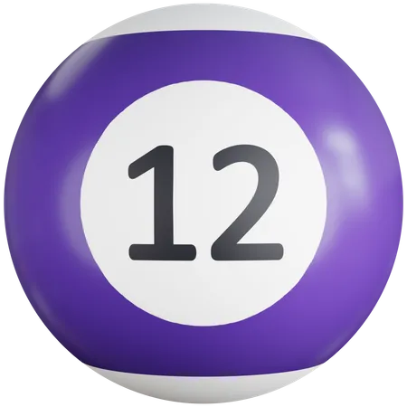 Billiard Ball With Number twelve  3D Icon