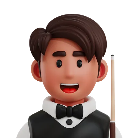 Billiard Player  3D Icon