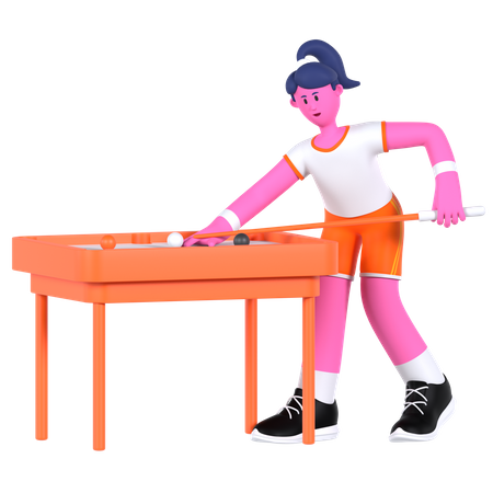 Billiard Player  3D Illustration