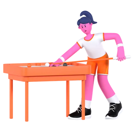 Billiard Player  3D Illustration