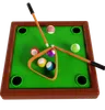 Billiard Table with Balls and Cues