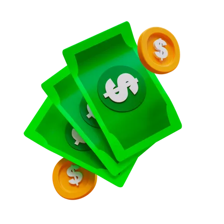 Bills and coins  3D Icon
