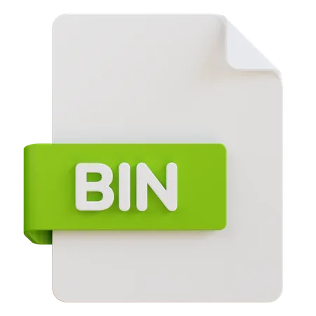 3 D Illustration Of Bin File Extension 3D Icon