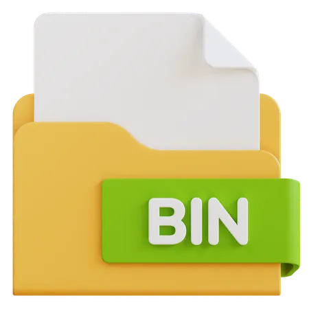 3 D Bin File Extension Folder 3D Icon