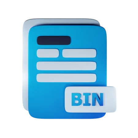 Bin file extension  3D Icon