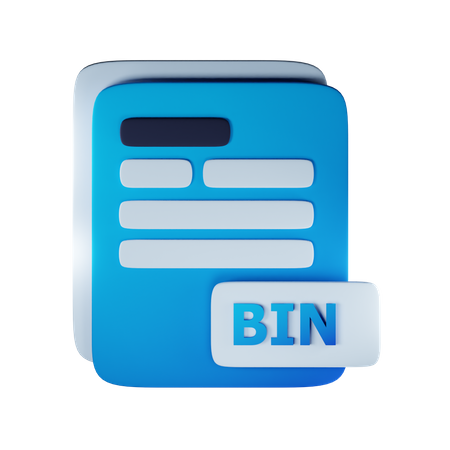 Bin file extension 3D Icon