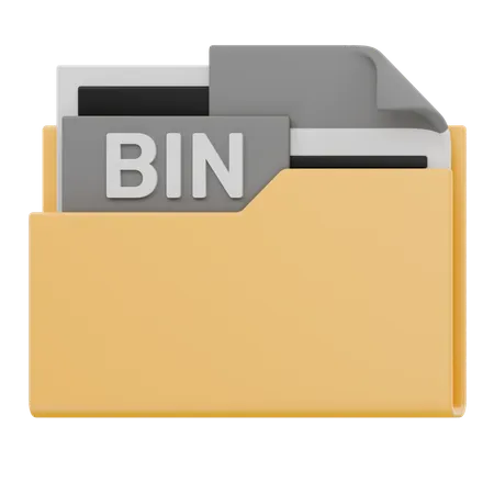 Bin File Folder  3D Icon