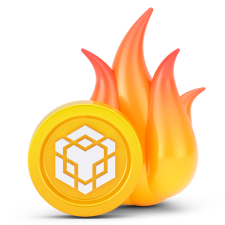 Binance Coin Fire  3D Icon