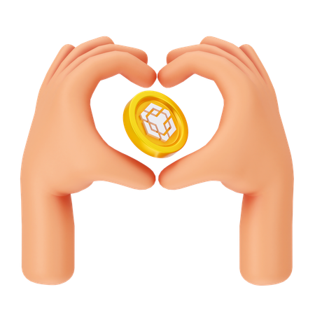 L'amour des pièces Binance  3D Icon