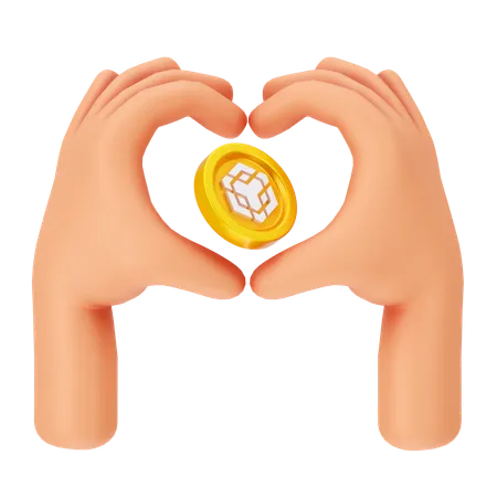 L'amour des pièces Binance  3D Icon