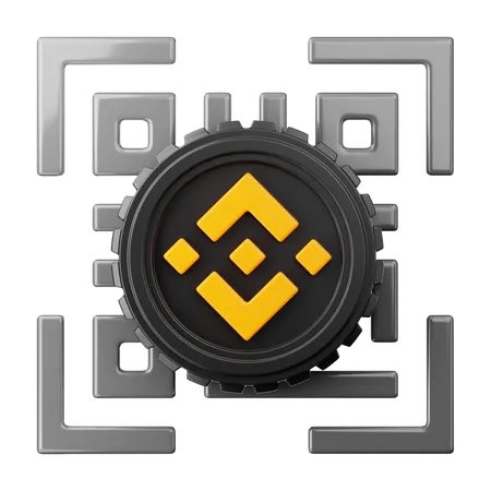 Binance Coin Qr Code  3D Icon