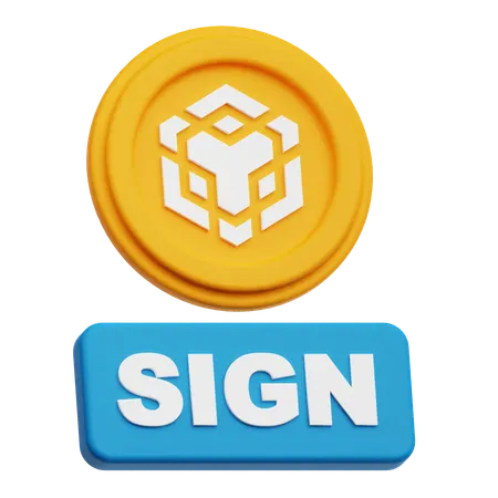 Binance Coin sign  3D Icon