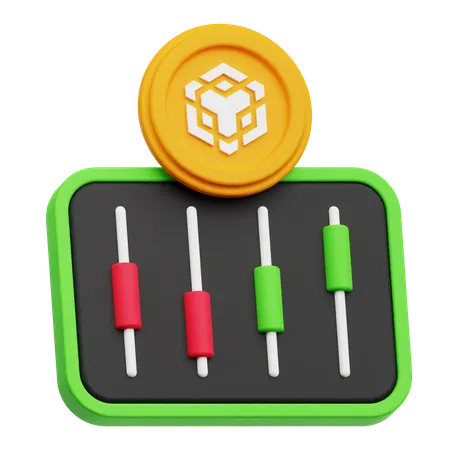 Binance Crypto Coin analysis  3D Icon