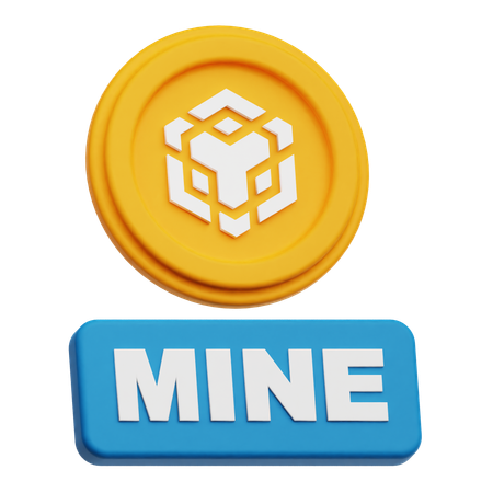 Binance Crypto Coin mine  3D Icon