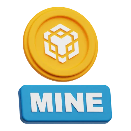 Binance Crypto Coin mine  3D Icon