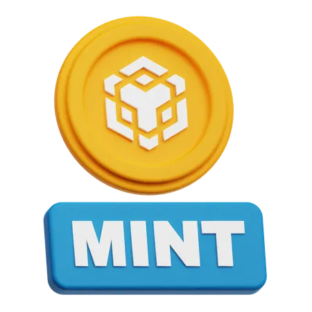 Binance Crypto Coin mint  3D Icon