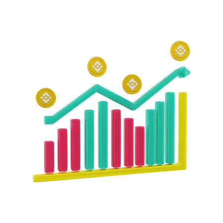 Bénéfice d'investissement binance  3D Illustration