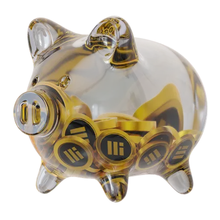 Binance USD (BUSD) Clear Glass Piggy Bank  3D Icon